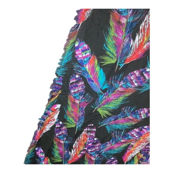 Bright Feather Print Womens Lightweight Scarf Multicolor 72"x30" Wrap Shawl - Picture 7 of 11